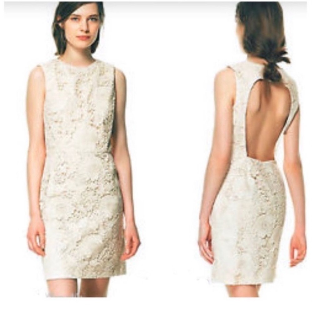 Zara Cream Lace Mini Dress